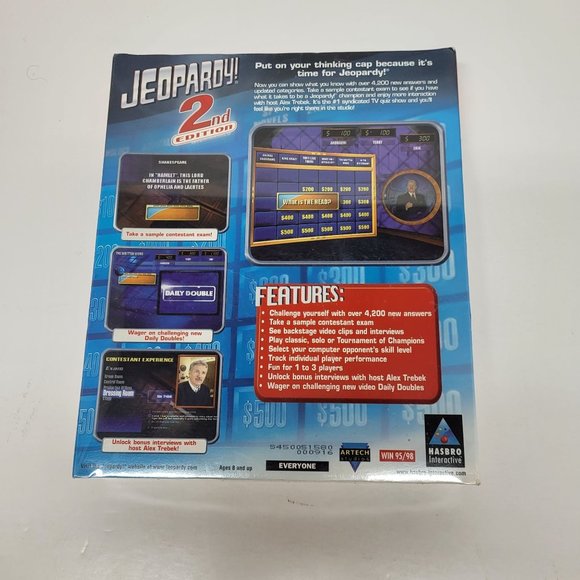 New Sealed Jeopardy! 2nd Edition (PC,‎ 2000) Hasbro Interactive - Picture 2 of 6